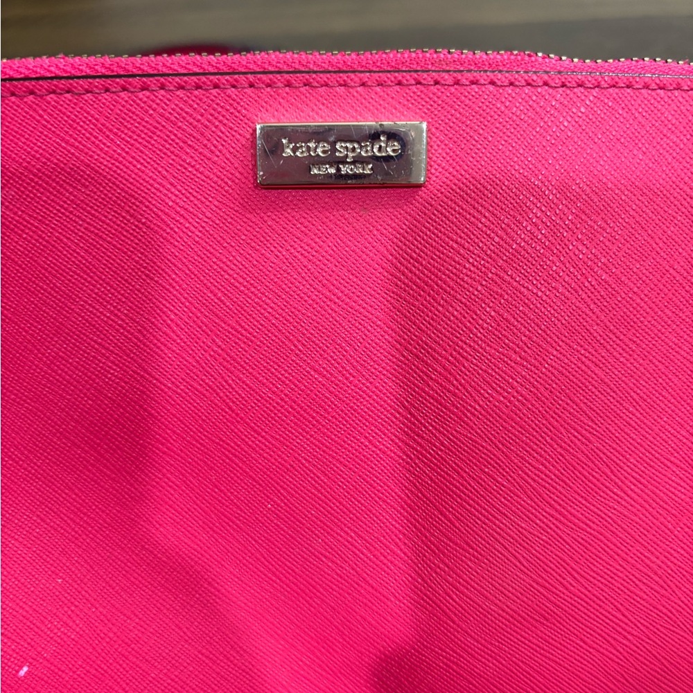 Kate Spade Leather Chilired Lolly Newberry Lane Clutch Wristlet in Hot Pink - Picture 3 of 5